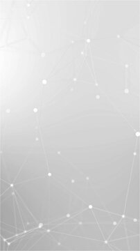 White abstract futuristic geometric background, clean copy space digital wireframe connection motion graphic, big data node technology visualization concept, plexus style mesh internet network pattern
