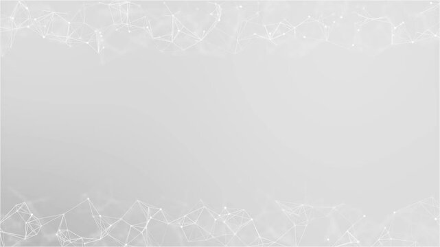 White abstract futuristic geometric loop background, clean copy space digital wireframe connection motion graphic, big data node technology visualization concept, plexus style mesh internet network