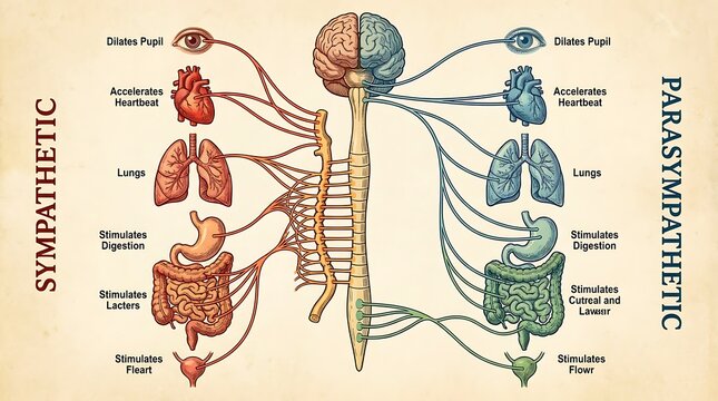 Autonomic nervous system divisions sympathetic and parasympathetic anatomy