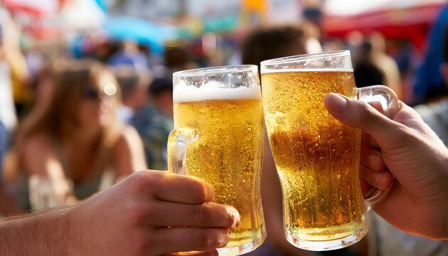 祭り会場で味わう生ビール