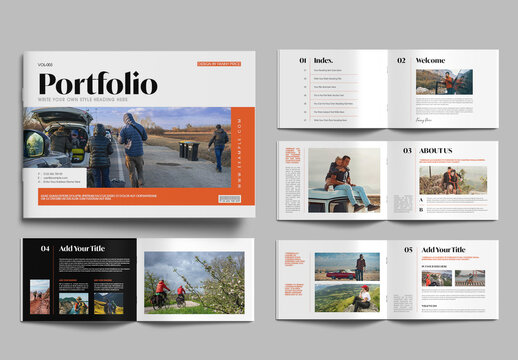 Portfolio Magazine Template Layout with Editorial Typography