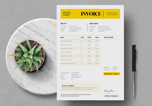 Premium Professional Invoice Template Layout