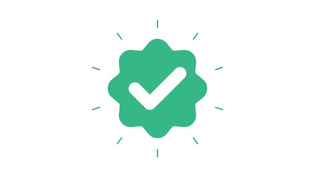 Check mark on transparent background with alpha channel. approved tick mark icon, Check mark icon animation, right mark icon. Tick mark icon animation. 4k video