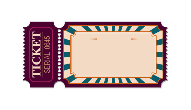 Vintage carnival ticket with serial number and blank space for text