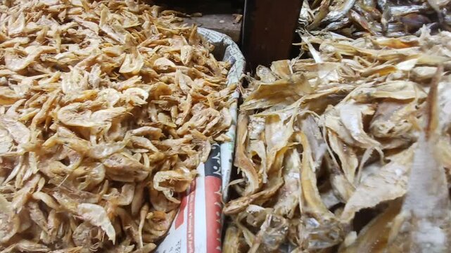Closeup view of dried fish.