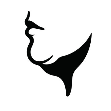 Profile of human face highlighting double chin fat. Cosmetic surgery and weight loss concept. Minimalist black silhouette vector illustration