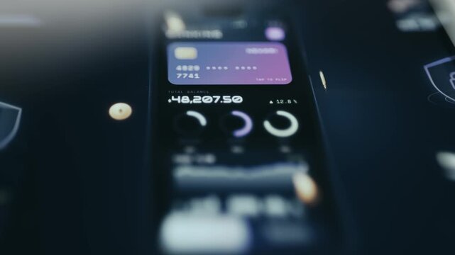 Mock-up of a modern financial mobile application