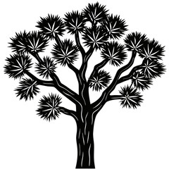 Obraz premium Joshua Tree Silhouette Vector Icon Isolated on White Background