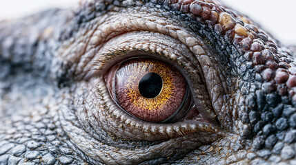 Naklejka premium Alligator Eye Macro Close Up with Detailed Scales