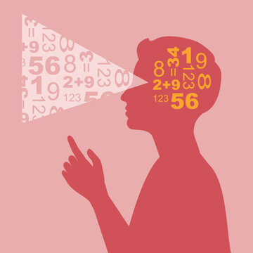 Hyperfocus, special interest and mathematical skills concept.