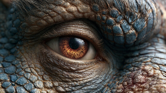 Blue Reptile Eye Extreme Close Up with Scales