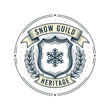 Snow guild heritage emblem featuring snowflake and shield.