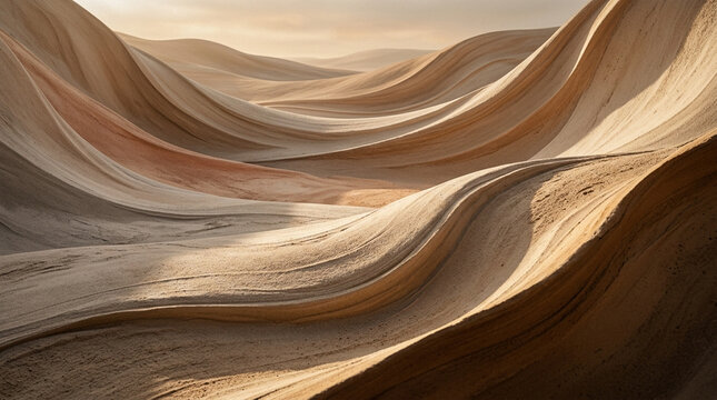 Dramatic Sand Dunes Landscape with Soft Curves