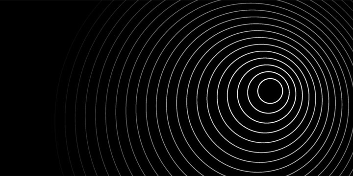 Create a bold look with a centric circle background featuring vector graphics of sound waves.