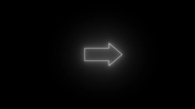 Neon arrow right to left direction concept . Arrow, beautiful left side neon arrow black back 4 k...