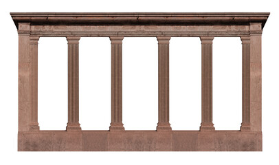 Elements of architectural decorations of buildings,  a column, plaster patterns and stucco. On the streets in Catalonia, public places. © Kozlik_mozlik