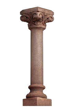 Elements of architectural decorations of buildings, columns and tops, gypsum molding, wall texture and stucco patterns. On the streets in Barcelona, public places.