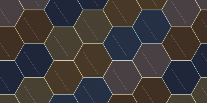 Hexagonal tile pattern in dark gray and black tones Vector, illustration