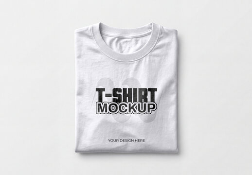Folded T-shirt Mockup PSD