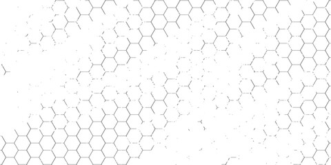 Fishing or soccer net. Repeated hexagon pattern. Black wired mesh texture isolated on white background. Metallic or fabric fence, cage or lattice structure. Vector graphic Illustration. © Sainal