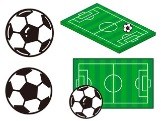 Obraz premium サッカーボールのイラスト素材セット