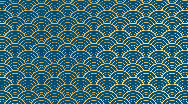 The seigaiha wave pattern used in traditional Japanese backgrounds