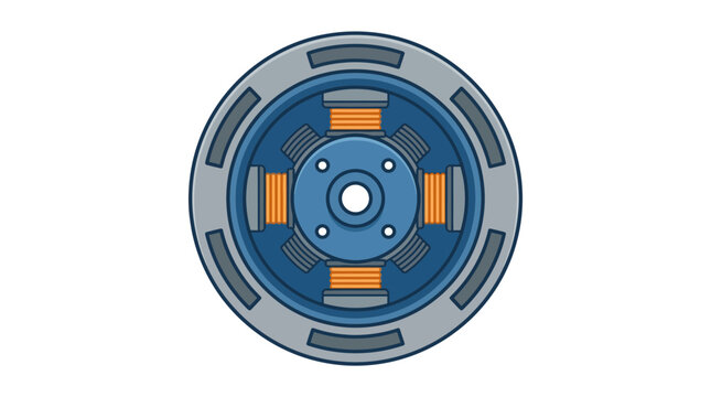 Electric Motor Rotor With Copper Windings, Technology Concept Illustration