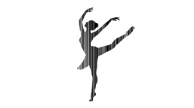 Woman in dancing pose silhouette.