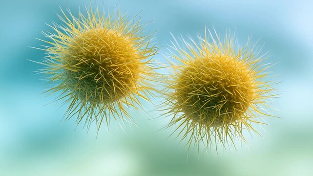 3D animation of Neisseria bacteria, Gram-negative diplococci, linked to meningococcal disease and gonorrhea, medical microbiology visualization, scientific cellular rendering.