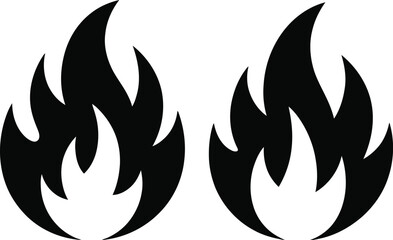 Naklejka premium Two black fire flames burning side by side