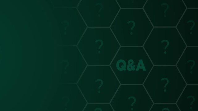Q and A concept on the black background. Frequently asked questions in websites, social networks, business. 4k video. 