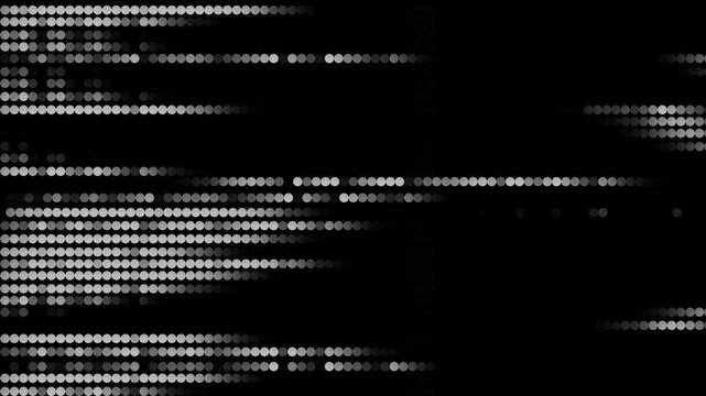 black and white background technology, network, abstract art digital, futuristic a pattern of dot with light, white, animation concept.4K