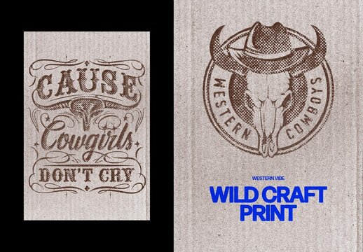 Vertical Wild Craft Print Effect