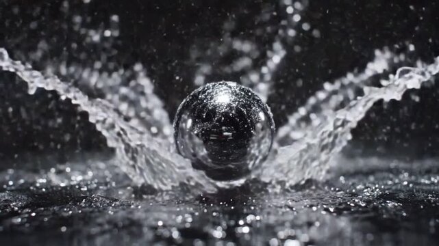 water splash on black background