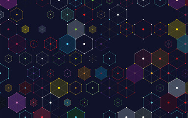Futuristic Technology Hexagonal Constellation Node Mesh Grid Pattern for Abstract Art Backdrops © SuperSuplex
