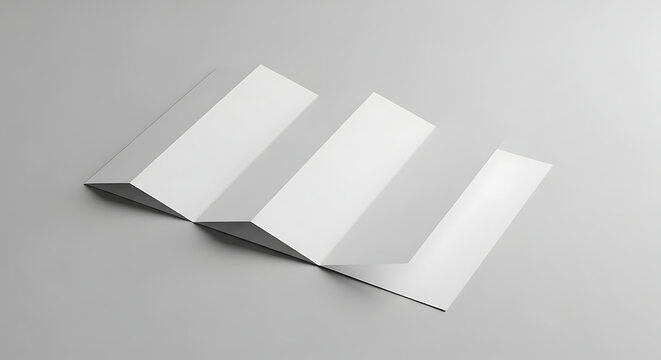 Blank white four fold brochure template for professional marketing design projects