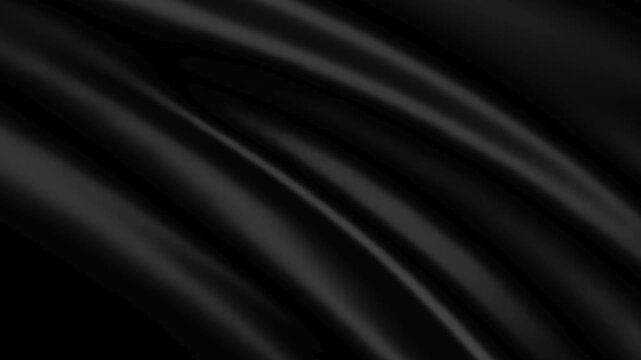 Elegant Black Silk Fabric Flowing Waves Seamless Loop Background