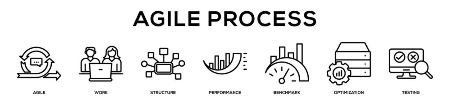 Agile Process web banner icon illustration concept