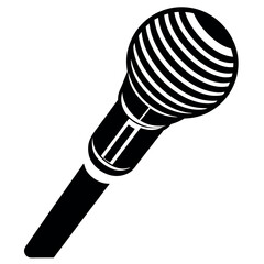 Naklejka premium A microphone-silhouette-illustration-on-white-background