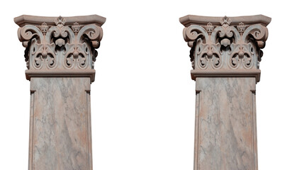 elements of architectural decorations of buildings, ancient arches and columns, pommel and patterns, on the streets in Barcelona, public places. © Kozlik_mozlik