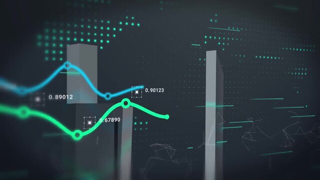 Animated financial bar chart displaying market trends and growth data graph finance business statistics analysis
