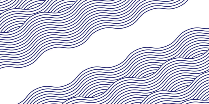 Blue water wave line pattern background. Vector illustration. Japanese style concept.EPS10