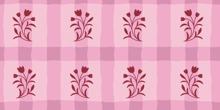 Vector seamless pattern in vintage heirloom cottage garden style, vintage classic modern trendy backgrounds and textile surface designs for stationery, fabrics, digital scrapbook
