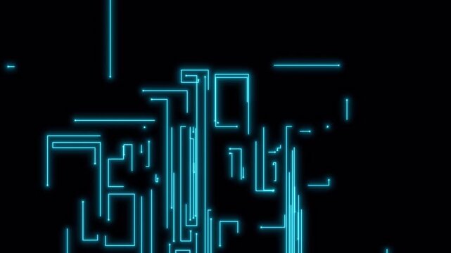 Futuristic Abstract Digital Network Connection Lines Animation.