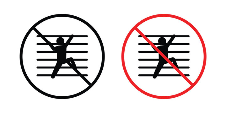 Do not climb sign outline drawing and clipart version