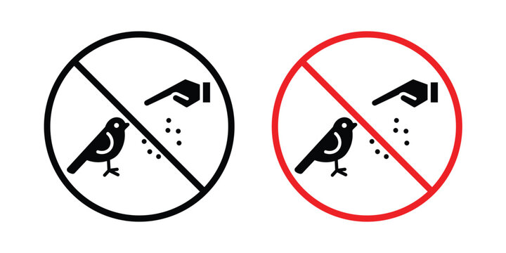 Do not feed birds sign outline drawing and clipart version