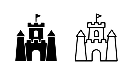 Minimalist Sand Castle Icon Set © Al
