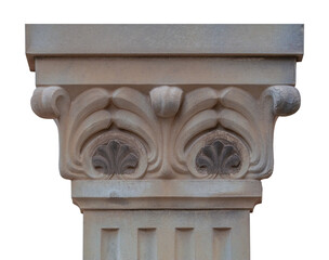 Obraz premium Elements of architectural decoration of buildings, columns, patterns and stucco molding. On the streets in Barcelona, ​​public places.