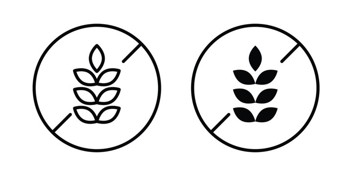 gluten free icon outline drawing and clipart version
