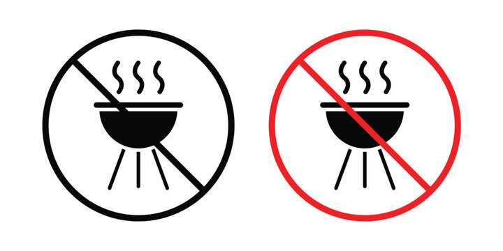 No barbecue sign outline drawing and clipart version